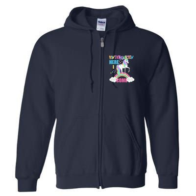 Kindergarten Here I Come Magical Unicorn Full Zip Hoodie
