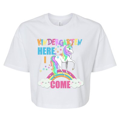 Kindergarten Here I Come Magical Unicorn Bella+Canvas Jersey Crop Tee