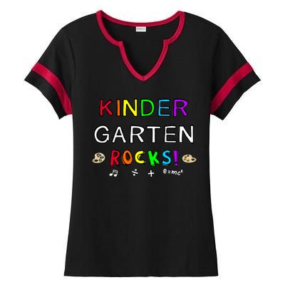 Kindergarten Rocks Ladies Halftime Notch Neck Tee