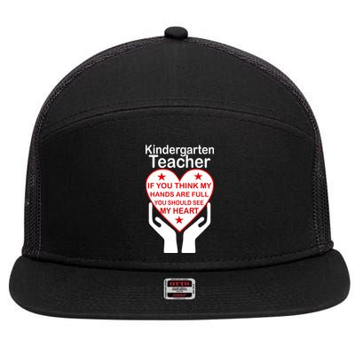 Kindergarten Teacher See My Heart 7 Panel Mesh Trucker Snapback Hat