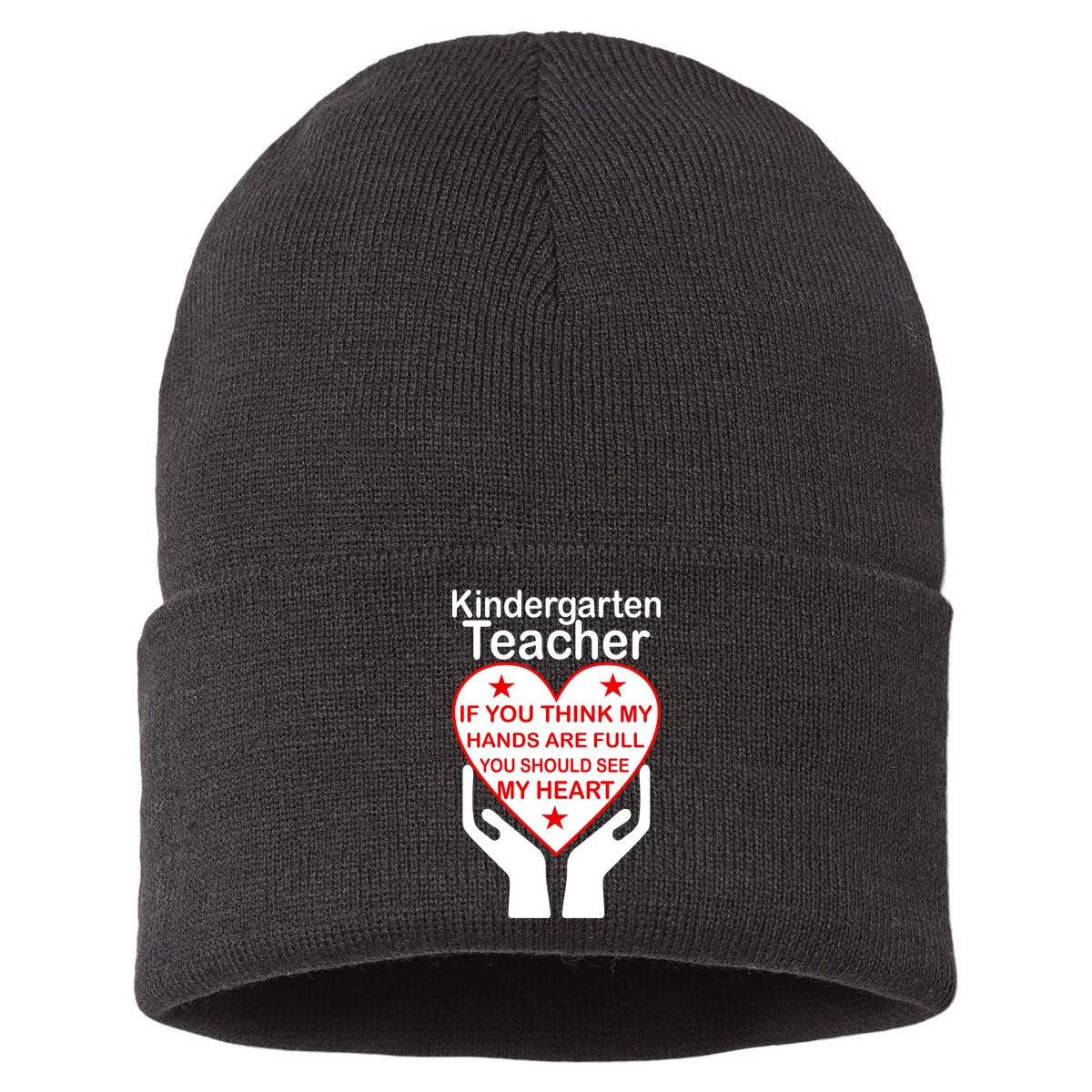 Kindergarten Teacher See My Heart Sustainable Knit Beanie