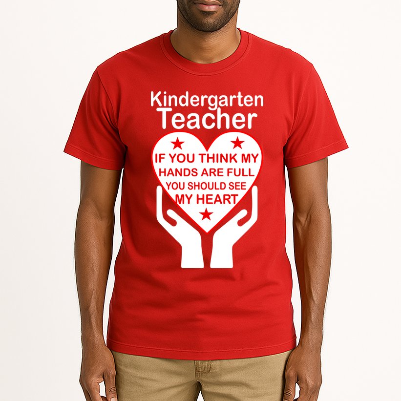 Kindergarten Teacher See My Heart Tall T-Shirt