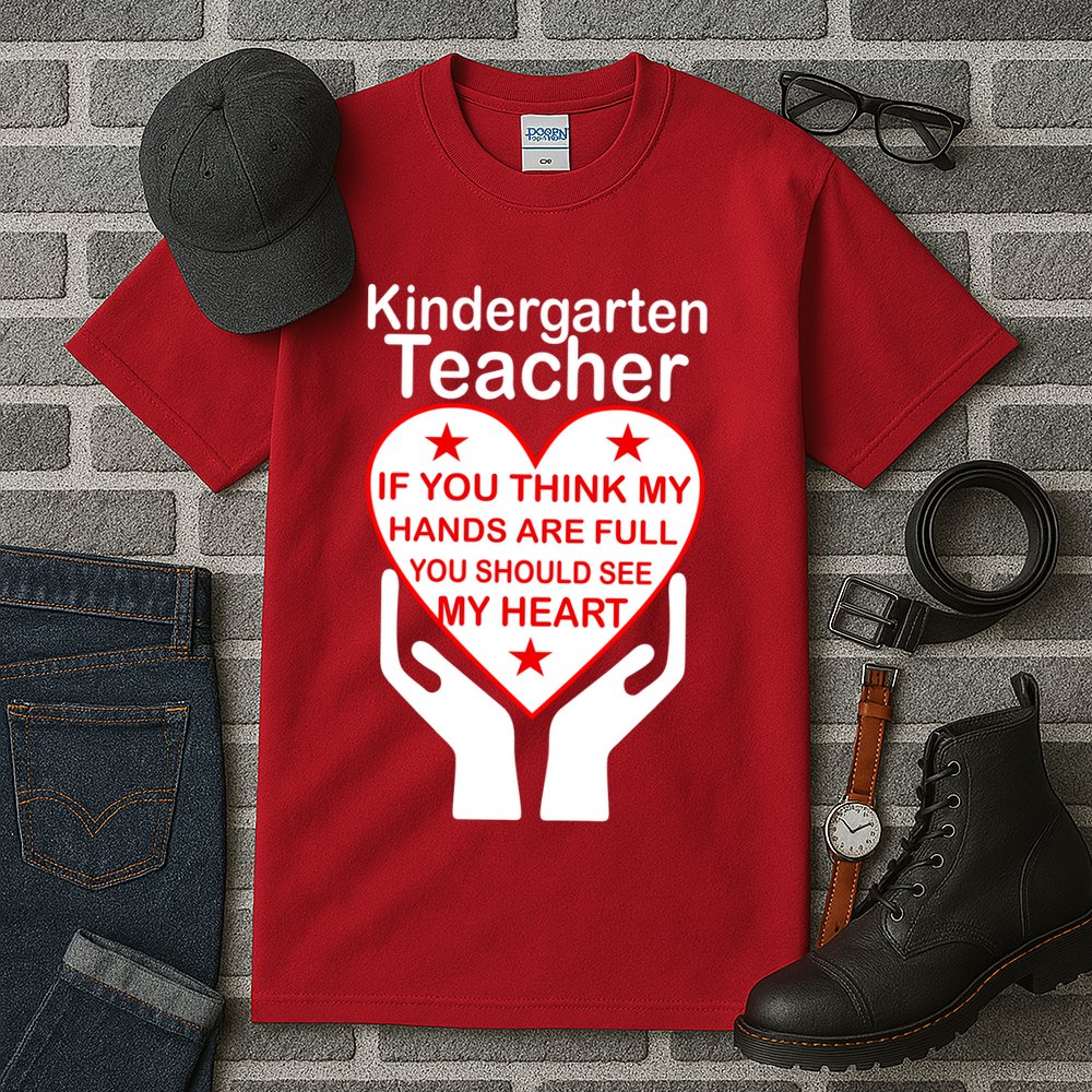Kindergarten Teacher See My Heart Tall T-Shirt