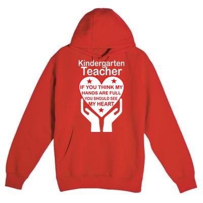 Kindergarten Teacher See My Heart Premium Pullover Hoodie