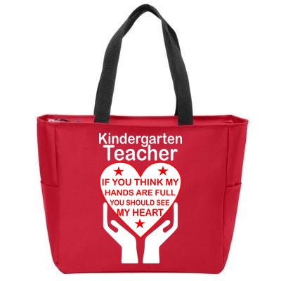 Kindergarten Teacher See My Heart Zip Tote Bag