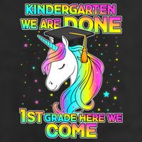 Kindergarten We Are Done 1st Grade Here We Come 7 Panel Mesh Trucker Snapback Hat