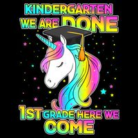 Kindergarten We Are Done 1st Grade Here We Come Bucket Hat