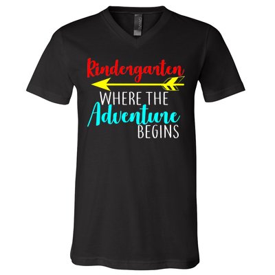 Kindergarten Where The Adventure Begins V-Neck T-Shirt