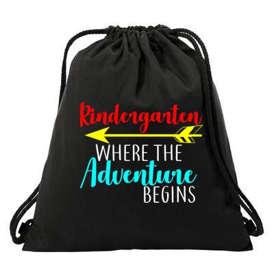 Kindergarten Where The Adventure Begins Drawstring Bag