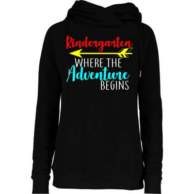 Kindergarten Where The Adventure Begins Womens Funnel Neck Pullover Hood