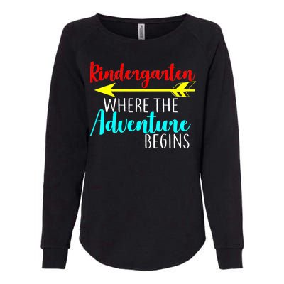 Kindergarten Where The Adventure Begins Womens California Wash Sweatshirt