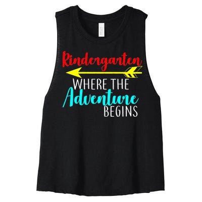 Kindergarten Where The Adventure Begins Women's Racerback Cropped Tank