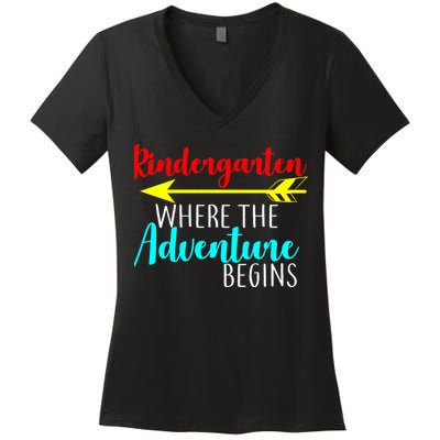 Kindergarten Where The Adventure Begins Women's V-Neck T-Shirt
