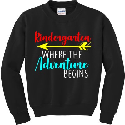 Kindergarten Where The Adventure Begins Kids Sweatshirt