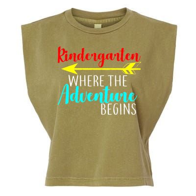 Kindergarten Where The Adventure Begins Garment-Dyed Women's Muscle Tee