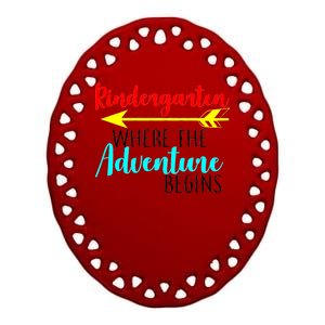 Kindergarten Where The Adventure Begins Ceramic Oval Ornament