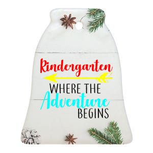 Kindergarten Where The Adventure Begins Ceramic Bell Ornament