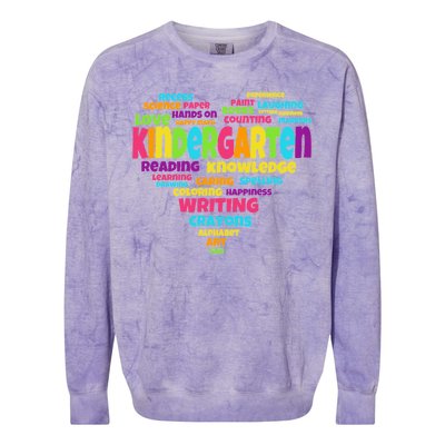 Kindergarten Word Marks Heart Colorblast Crewneck Sweatshirt