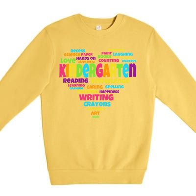 Kindergarten Word Marks Heart Premium Crewneck Sweatshirt