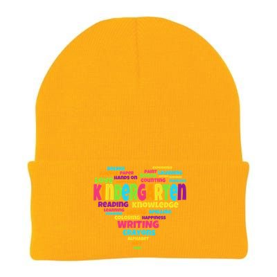 Kindergarten Word Marks Heart Knit Cap Winter Beanie