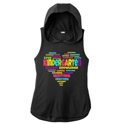 Kindergarten Word Marks Heart Ladies PosiCharge Tri-Blend Wicking Draft Hoodie Tank