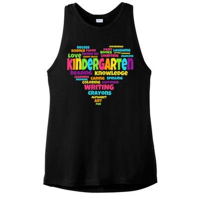 Kindergarten Word Marks Heart Ladies PosiCharge Tri-Blend Wicking Tank