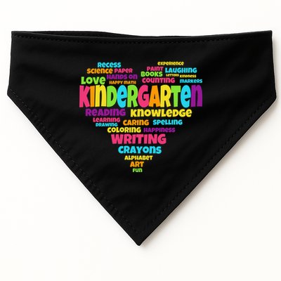 Kindergarten Word Marks Heart USA-Made Doggie Bandana