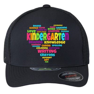 Kindergarten Word Marks Heart Flexfit Unipanel Trucker Cap