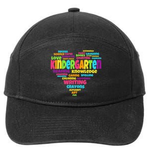 Kindergarten Word Marks Heart 7-Panel Snapback Hat