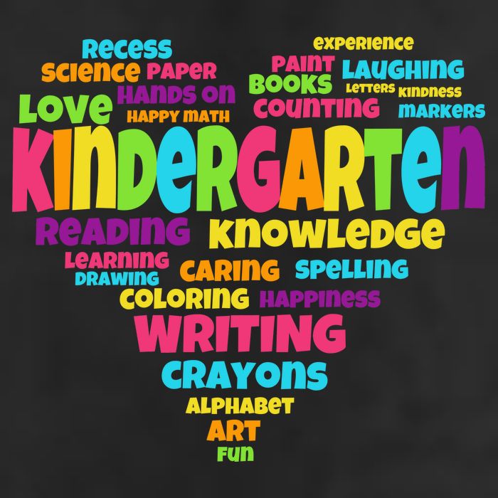 Kindergarten Word Marks Heart Beanie