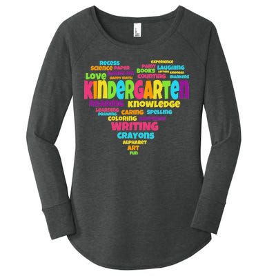 Kindergarten Word Marks Heart Women's Perfect Tri Tunic Long Sleeve Shirt