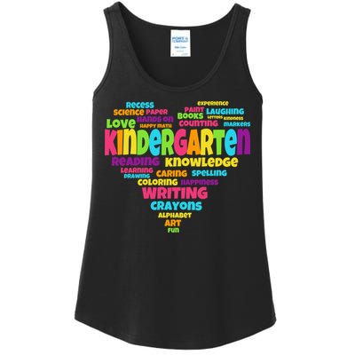 Kindergarten Word Marks Heart Ladies Essential Tank