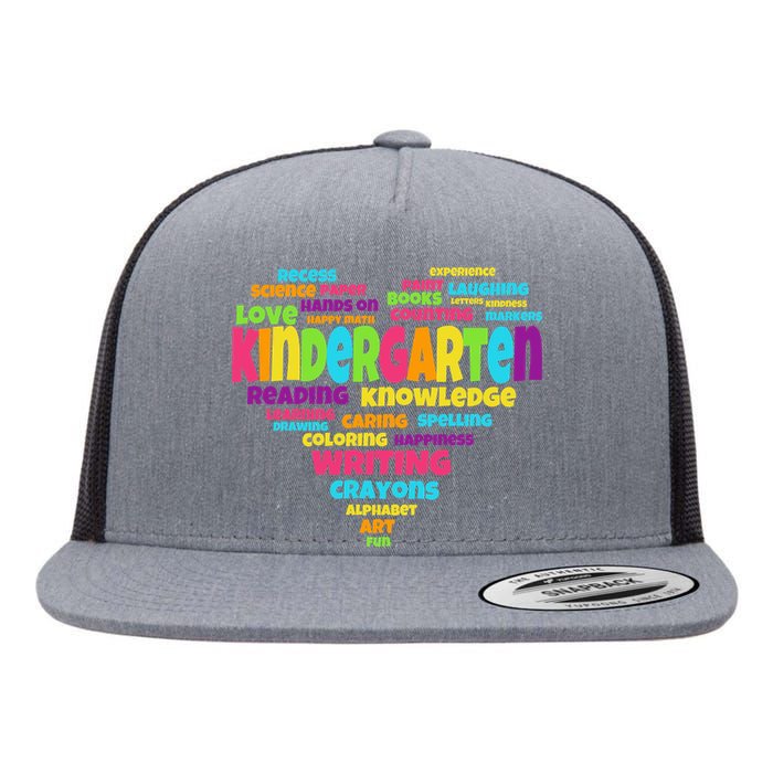 Kindergarten Word Marks Heart Flat Bill Trucker Hat