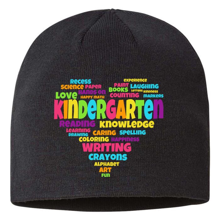 Kindergarten Word Marks Heart Sustainable Beanie