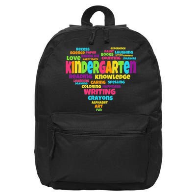 Kindergarten Word Marks Heart 16 in Basic Backpack