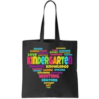 Kindergarten Word Marks Heart Tote Bag