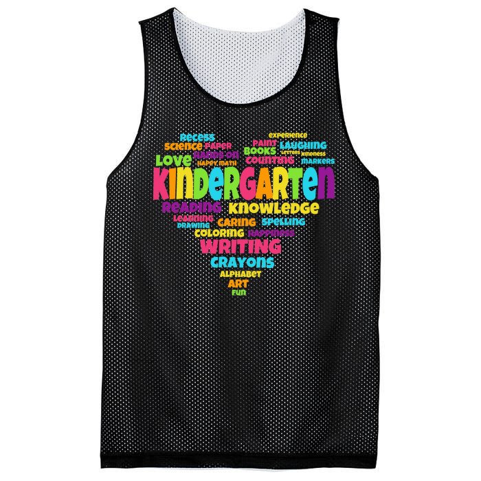 Kindergarten Word Marks Heart Mesh Reversible Basketball Jersey Tank