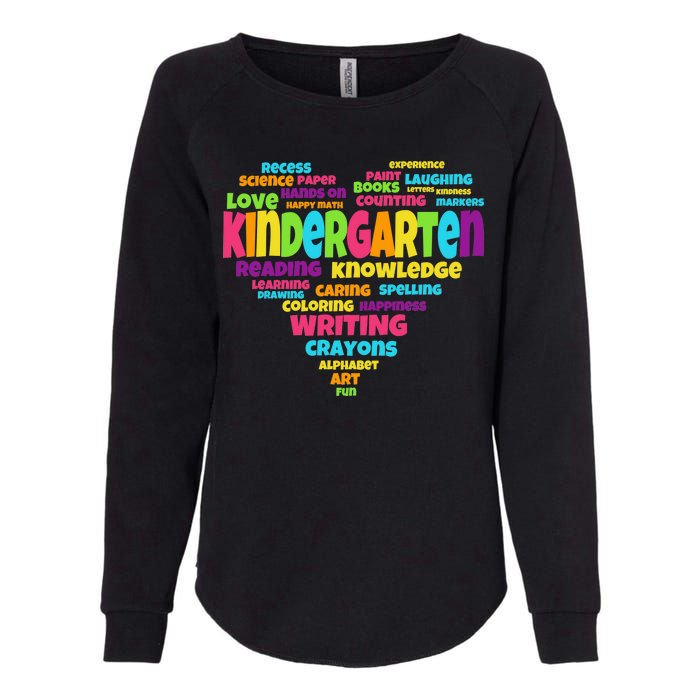 Kindergarten Word Marks Heart Womens California Wash Sweatshirt