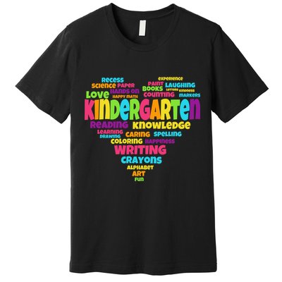 Kindergarten Word Marks Heart Premium T-Shirt