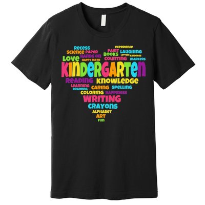 Kindergarten Word Marks Heart Premium T-Shirt