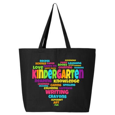 Kindergarten Word Marks Heart 25L Jumbo Tote
