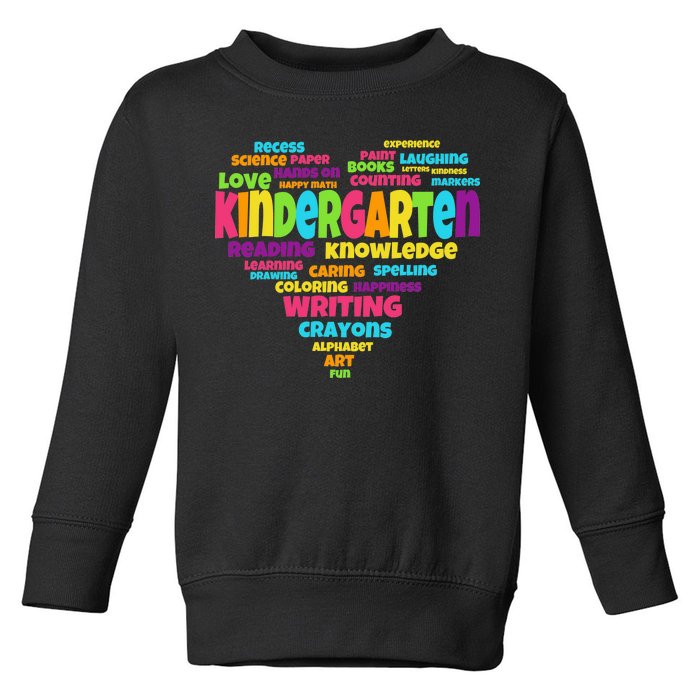 Kindergarten Word Marks Heart Toddler Sweatshirt