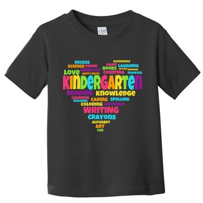 Kindergarten Word Marks Heart Toddler T-Shirt
