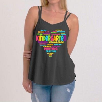 Kindergarten Word Marks Heart Women's Strappy Tank