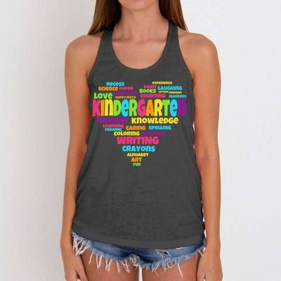 Kindergarten Word Marks Heart Women's Knotted Racerback Tank