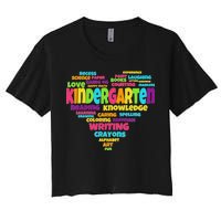 Kindergarten Word Marks Heart Women's Crop Top Tee