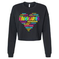 Kindergarten Word Marks Heart Cropped Pullover Crew