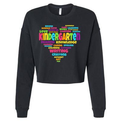 Kindergarten Word Marks Heart Cropped Pullover Crew