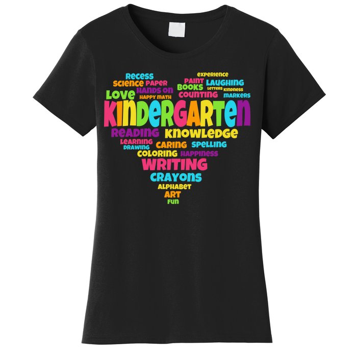 Kindergarten Word Marks Heart Women's T-Shirt