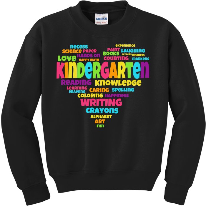 Kindergarten Word Marks Heart Kids Sweatshirt